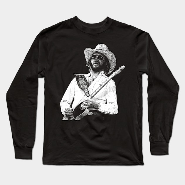 Hank Williams jr. Retro Long Sleeve T-Shirt by tykler